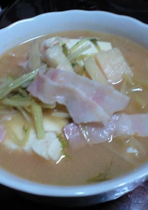 たっぷりの水菜と　お豆腐のお鍋　　-レシピのメイン写真