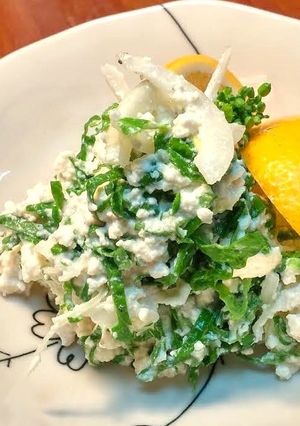 30*菜の花と玉葱の豆腐レモン和えサラダ-レシピのメイン写真