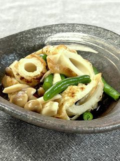 レンチン☆焼き竹輪&しめじインゲンの煮物-レシピのメイン写真