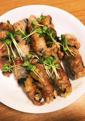 スーパー大麦入り生姜ご飯の肉巻きおにぎり-レシピのメイン写真
