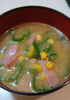 簡単！めちゃうま！ピーマンのバター味噌汁-レシピのメイン写真