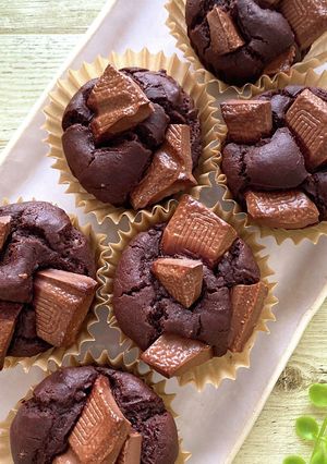 チョコごろごろ　米粉チョコカップケーキ-レシピのメイン写真