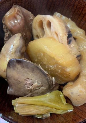 鳥モツだいれんコンニャクの醤油煮-レシピのメイン写真