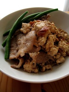 豆腐と豚肉の梅おかか炒め-レシピのメイン写真