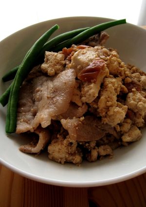 豆腐と豚肉の梅おかか炒め-レシピのメイン写真