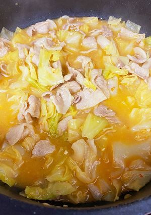 こくうま味噌スープの豚バラキャベツ煮込み-レシピのメイン写真