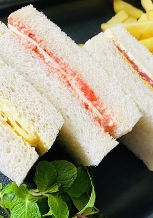 ピリ辛3種/玉子・チーズ・ハムサンド-レシピのメイン写真