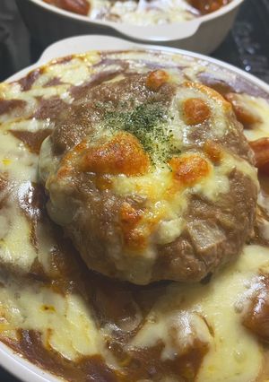 失敗無し！チーズカレーハンバーグドリア✨-レシピのメイン写真