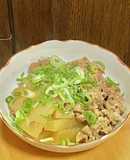 大根と牛バラ切り落としの甘辛煮
