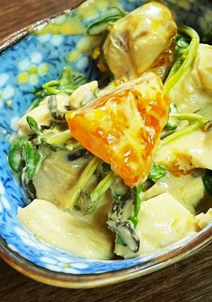 ゆで卵と豆苗の塩昆布サラダ-レシピのメイン写真