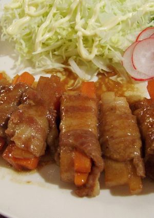 焼肉のたれで焼く♪野菜の豚バラ巻き-レシピのメイン写真