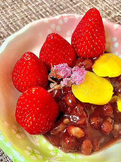 桜の塩漬けといちごの!春待ちあんみつ-レシピのメイン写真