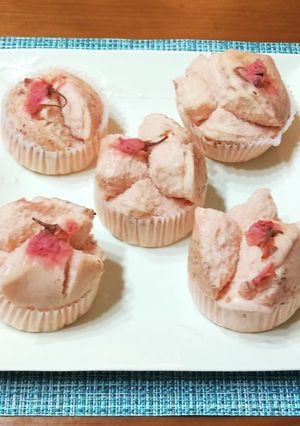 米粉のさくら蒸しパン グルテンフリー-レシピのメイン写真