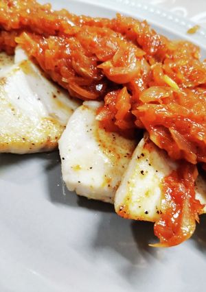 メカジキの玉ねぎソース(ケチャップ味)-レシピのメイン写真
