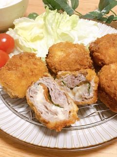 簡単!豚肉の梅しそチーズカツ-レシピのメイン写真