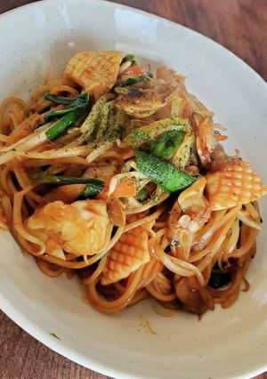 やみつきの味付け!旨辛海鮮ソース焼きそば-レシピのメイン写真