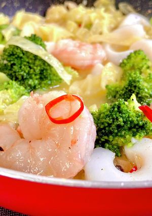 キャベツ入り濃厚海鮮アヒージョ風おつまみ-レシピのメイン写真