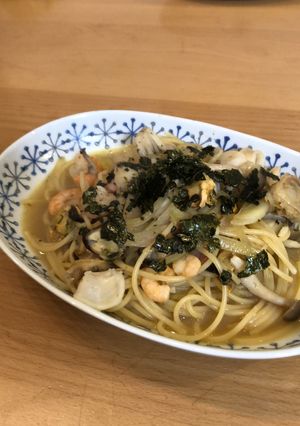 柚胡椒香る　シーフード和風スパゲッティ-レシピのメイン写真
