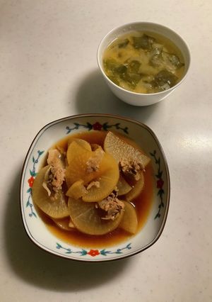 大根の煮物、味噌汁-レシピのメイン写真