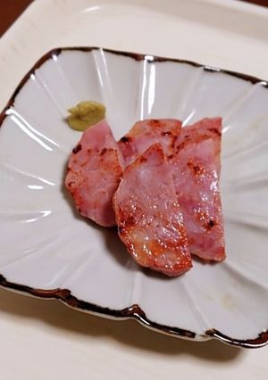 焼きハムのワサビ添え-レシピのメイン写真