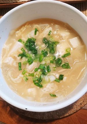 大根とお刺身のつま豆腐のお味噌汁〜-レシピのメイン写真
