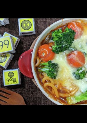 バレンタインディナー グラタン風 玄米麺-レシピのメイン写真