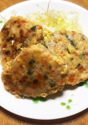 野菜たっぷりチキンバーグ-レシピのメイン写真