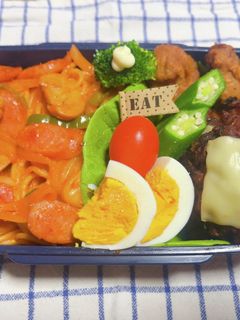 時短お弁当盛り付け記録 ナポリタン-レシピのメイン写真