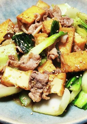 チンゲン菜と豚肉の生姜しょう油炒め-レシピのメイン写真