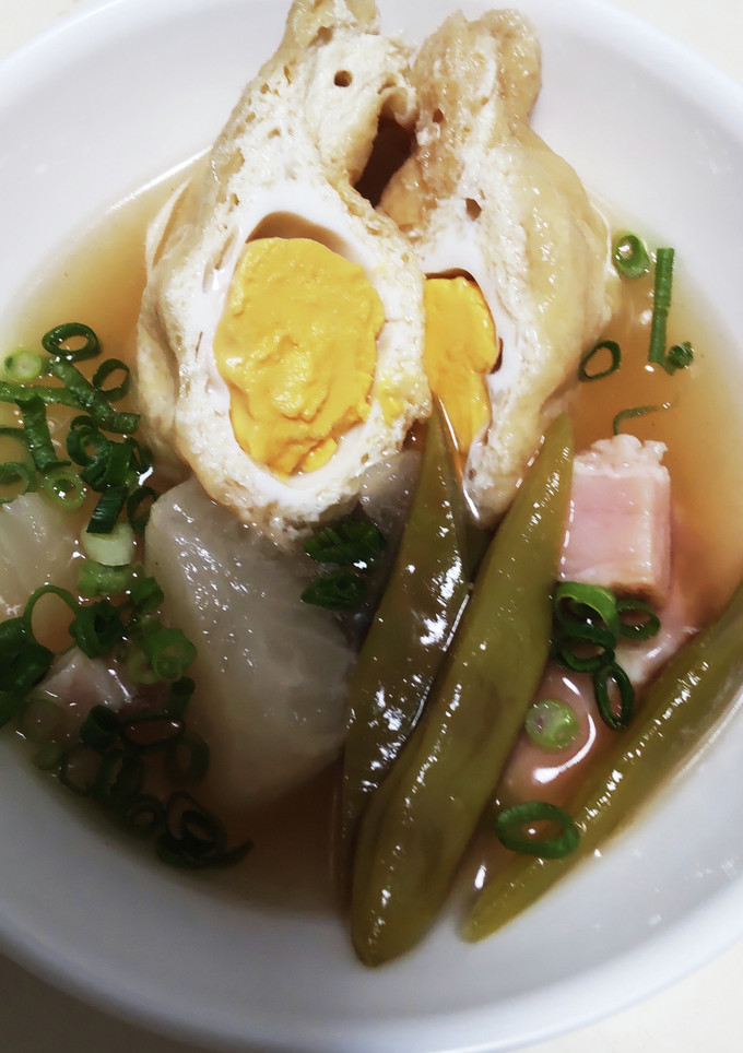 油揚げの中身は♪和風味付けスープ♡-レシピのメイン写真