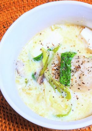 豆乳餃子スープ-レシピのメイン写真