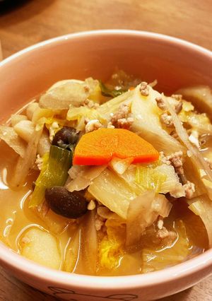 子供も食べやすい★ひき肉で具沢山豚汁-レシピのメイン写真