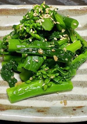 春間近！菜花の醤油麹入り辛子あえ-レシピのメイン写真