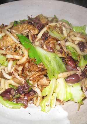春キャベツとホタルイカの焼うどん-レシピのメイン写真