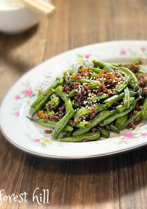 台湾料理・いんげんとひき肉の炒め物-レシピのメイン写真