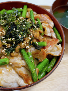 豚こま納豆丼-レシピのメイン写真