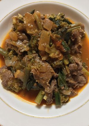 牛肉とほうれん草のトマトソース煮-レシピのメイン写真