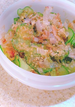 カロリー計算表付きゅうり梅ぽん酢の和え物-レシピのメイン写真
