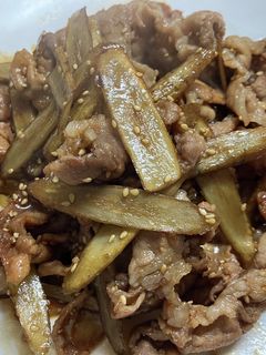 とっておきの一品!根野菜と豚肉の甘辛炒め-レシピのメイン写真