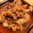 豚こま肉の粒マスタード焼き