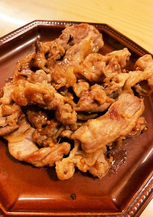 豚こま肉の粒マスタード焼き-レシピのメイン写真