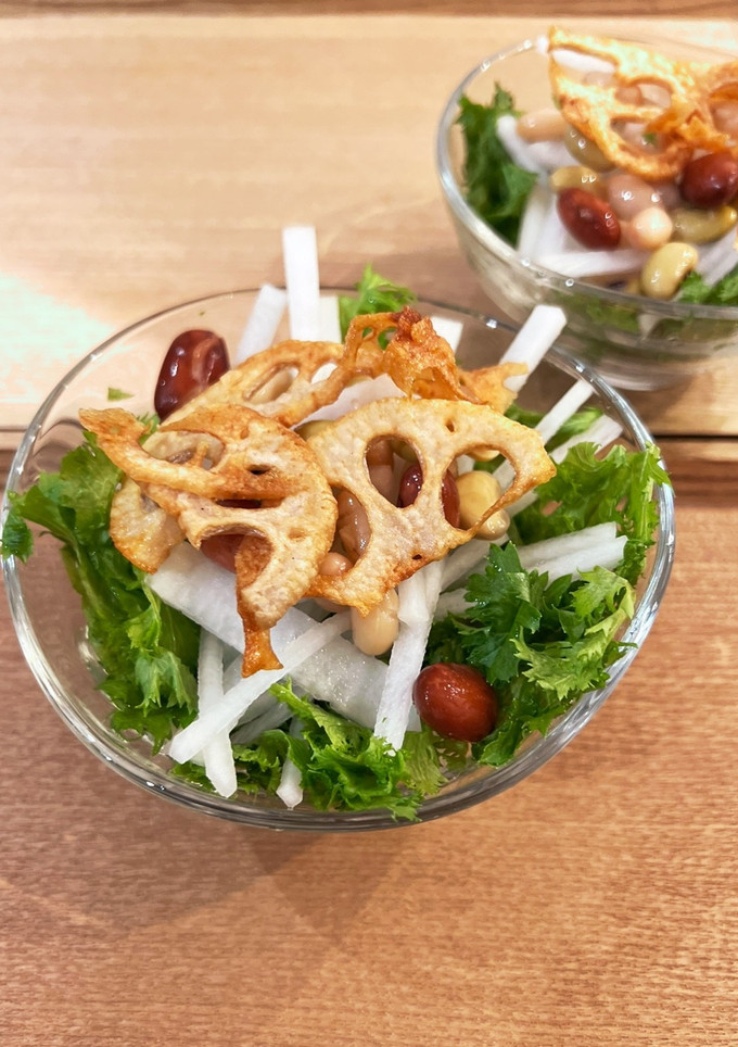 揚げ物の日に！揚げ蓮根と和豆大根サラダ-レシピのメイン写真