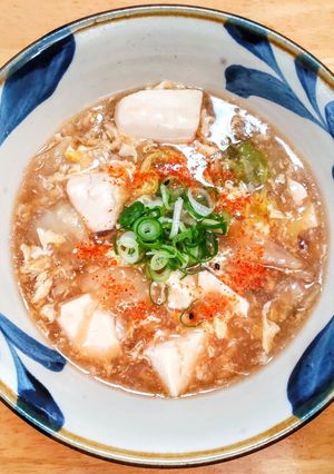 白菜と豆腐の生姜煮を卵とじで-レシピのメイン写真