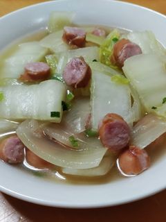 白菜とソーセージ中華煮-レシピのメイン写真