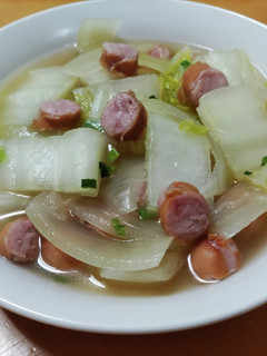 白菜とソーセージ中華煮-レシピのメイン写真