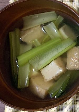 生姜香る小松菜と揚げ豆腐のとろとろスープ-レシピのメイン写真