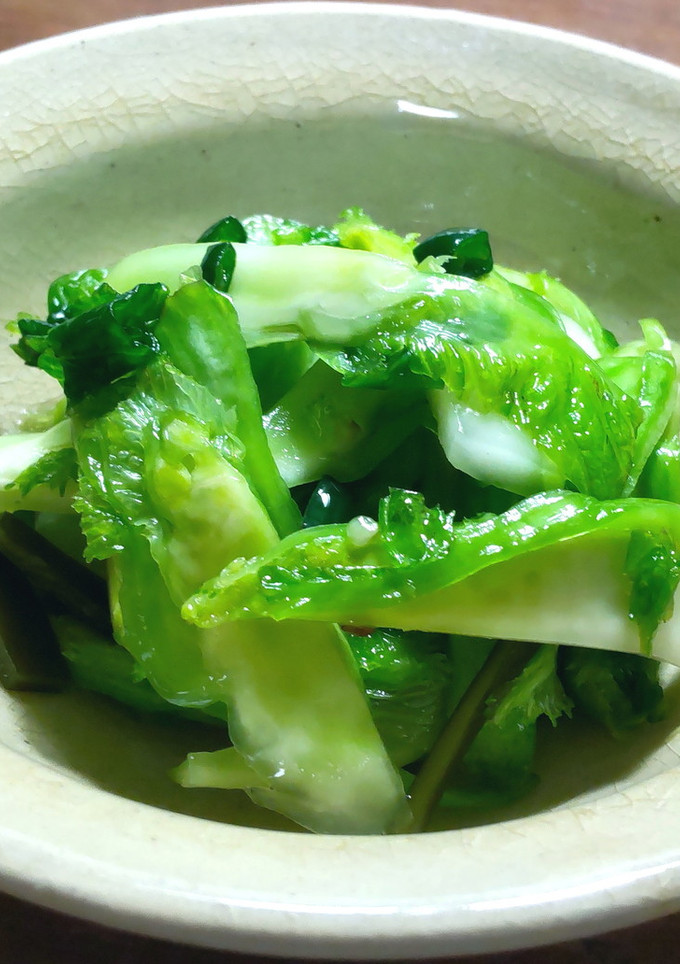蕾菜の浅漬け　からし菜の風味と搾菜の食感-レシピのメイン写真