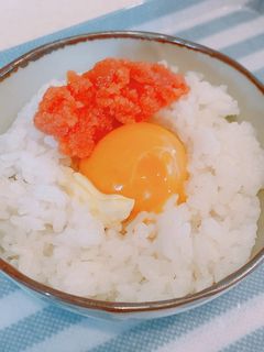 TKG、バターで濃厚、明太子卵かけご飯-レシピのメイン写真