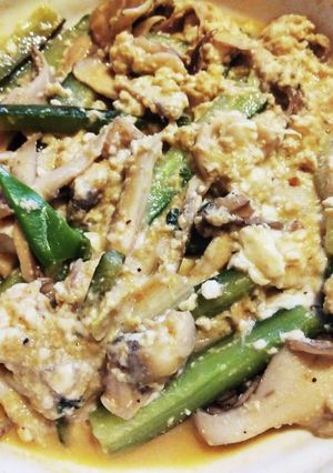 舞茸きゅうりと豆腐の卵とじ-レシピのメイン写真