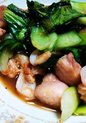 ぼん尻ヤゲン青梗菜炒め（プルコギのたれ）-レシピのメイン写真